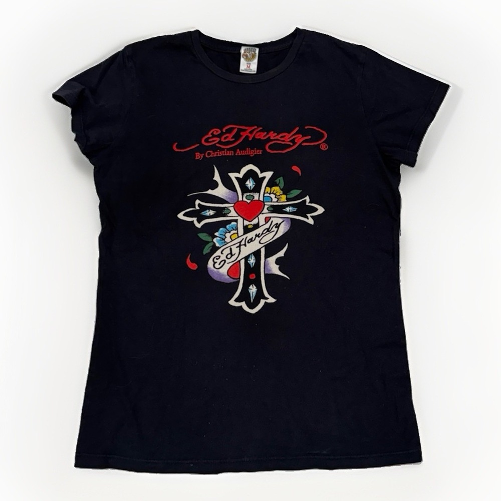 Vintage 2000's Ed Hardy By Christian Audigier Graphic T-Shirt Medium